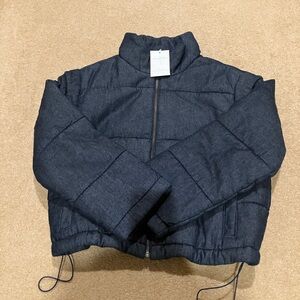 Women's Free Assembly Navy denim Puffer Jacket